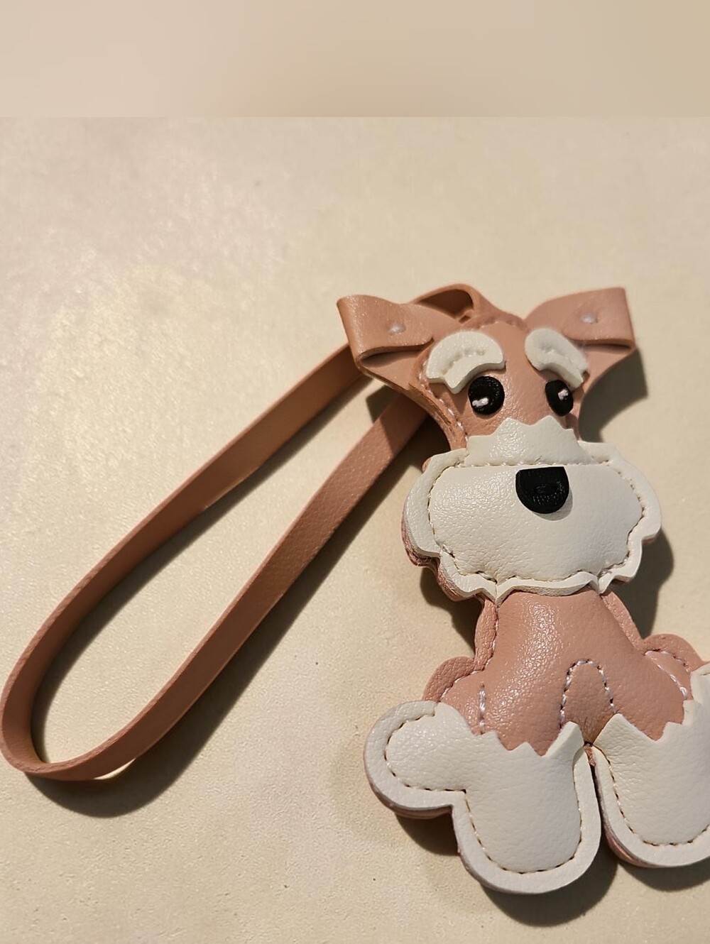 Sassified Boutique Nwt Pink Puppy Bag Charm with White Accents-Terrier